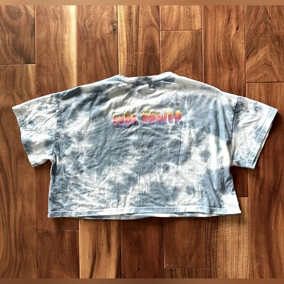 Streetwear Society White & Blue Tie-Dye Oversized Cropped Tee Size Large - Picture 2 of 3